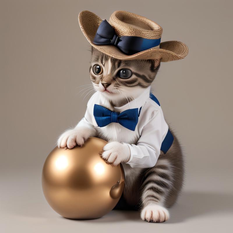 00483-143857264-intricate cute kitten with panamahat wearing bowtie, sitting on a metallic ball,  _lora_PanamaHatConcept_v13_0.9_.jpg